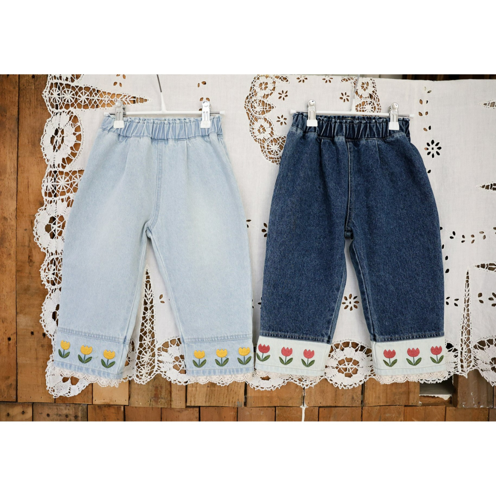 Flo 褲子 플로 튤립데님팬츠-細節圖10