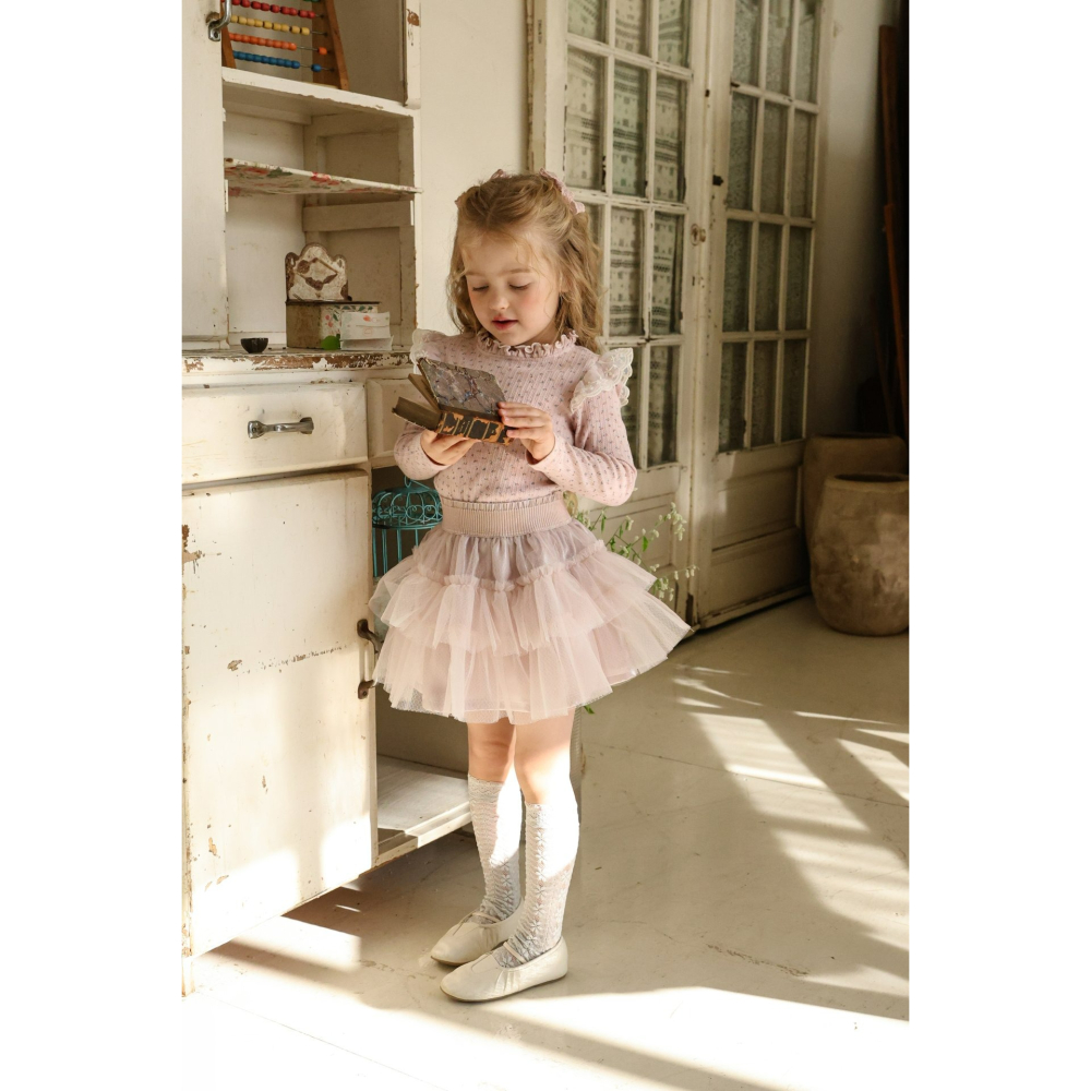 Flo 裙子 플로 세실망사스커트-細節圖2