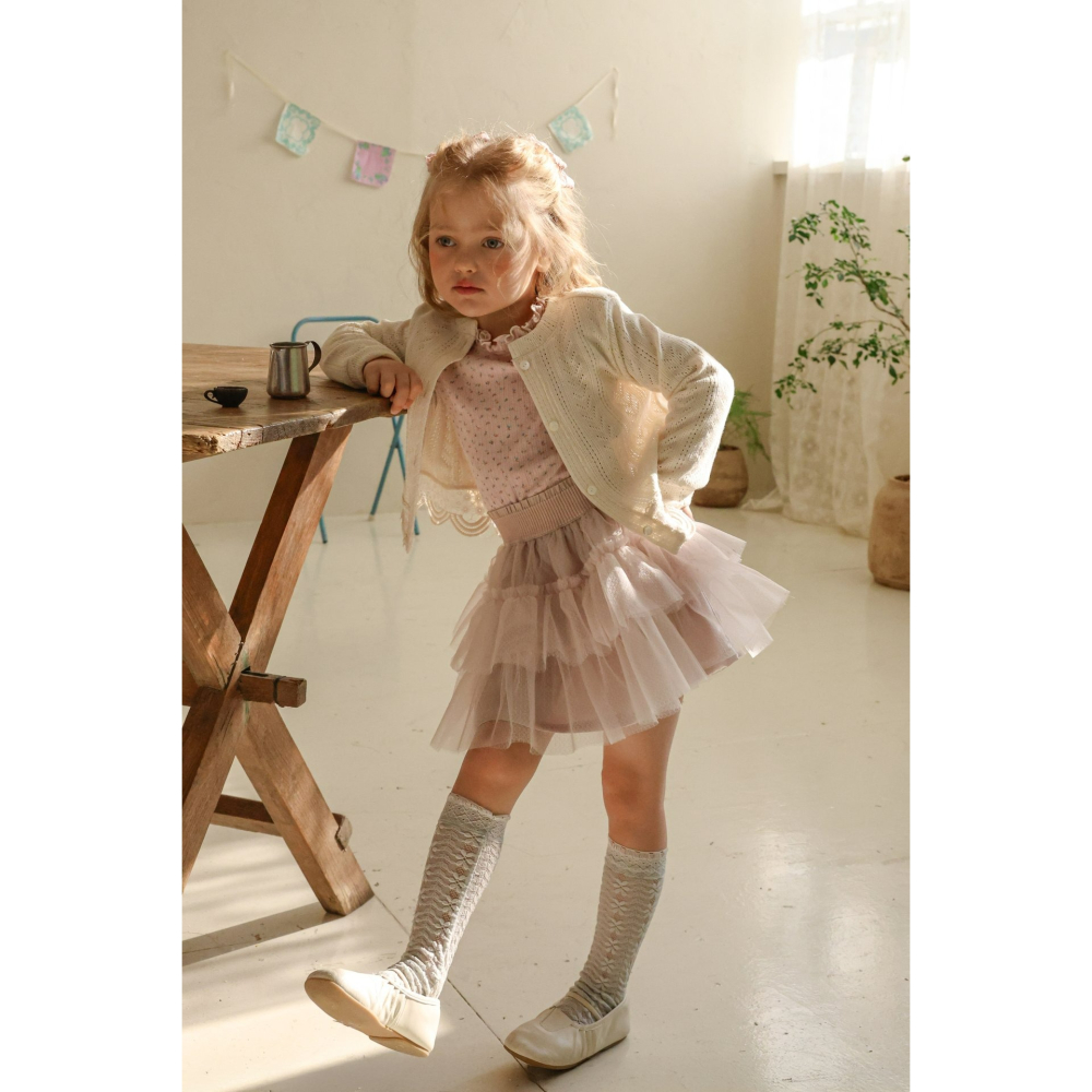 Flo 裙子 플로 세실망사스커트-細節圖4