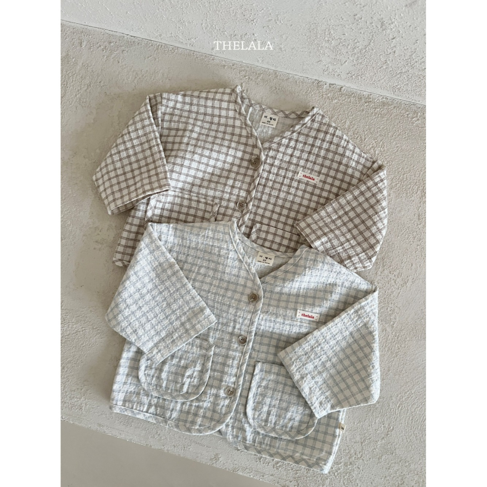 Thelala 外套 더랄라 도비체크자켓-細節圖3