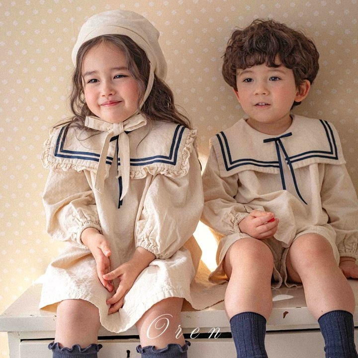 Oren 套裝 上下 오렌 밀크세일러상하복키즈-細節圖5