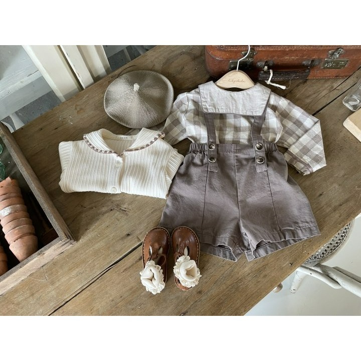 Oren 套裝 上衣 오렌 봉봉체크상하키즈-細節圖6