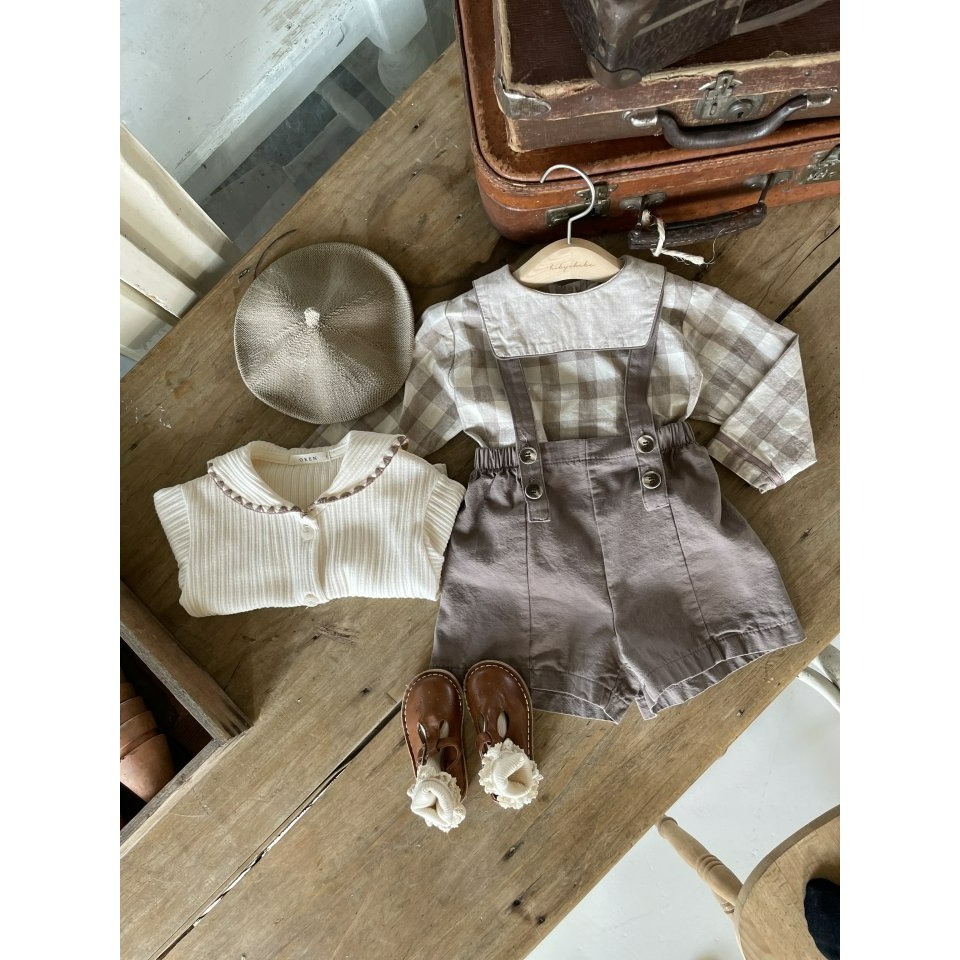 Oren 套裝 上衣 오렌 봉봉체크상하키즈-細節圖7