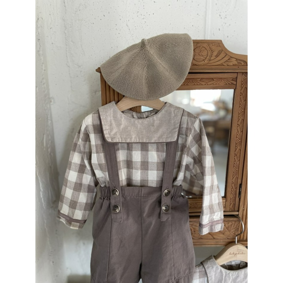 Oren 套裝 上衣 오렌 봉봉체크상하키즈-細節圖8