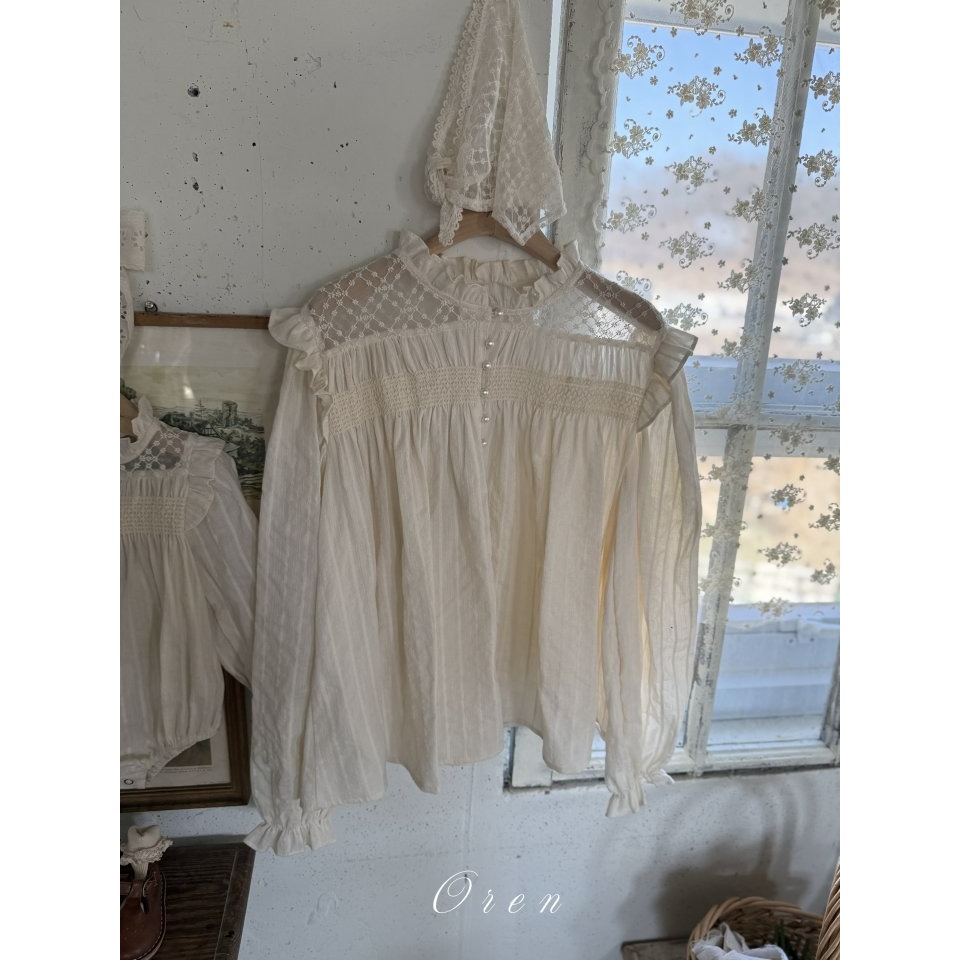 Oren 上衣 親子裝 오렌 엘리스모킹블라우스맘-細節圖5