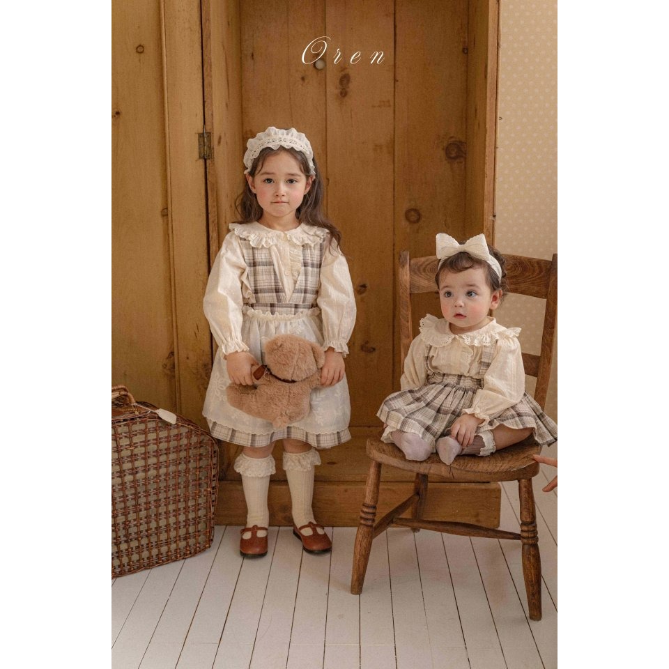 Oren 裙子 오렌 제라블체크블루머스커트-細節圖5