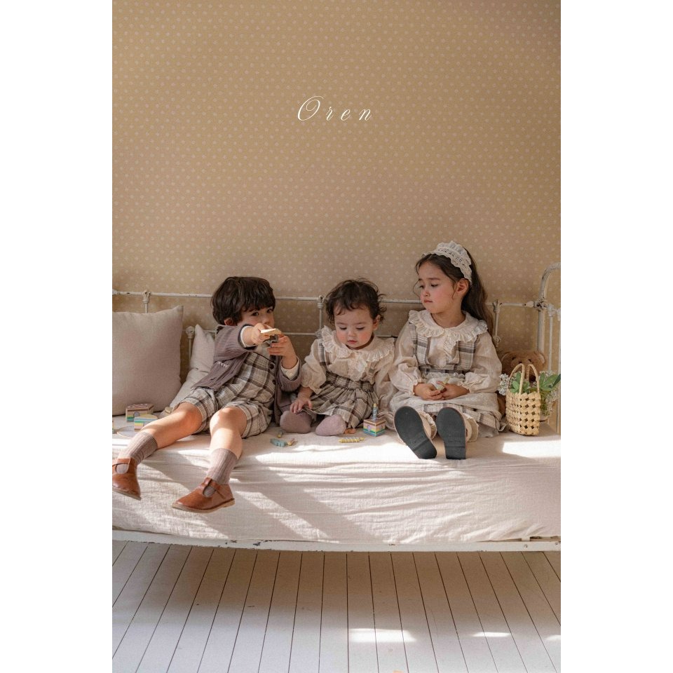 Oren 裙子 오렌 제라블체크블루머스커트-細節圖6