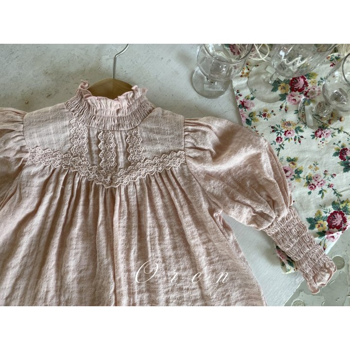 Oren 上衣 오렌 줄리스모크블라우스키즈-細節圖3