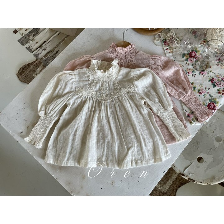 Oren 上衣 오렌 줄리스모크블라우스키즈-細節圖4