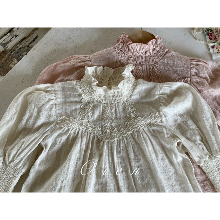 Oren 上衣 오렌 줄리스모크블라우스키즈-細節圖6