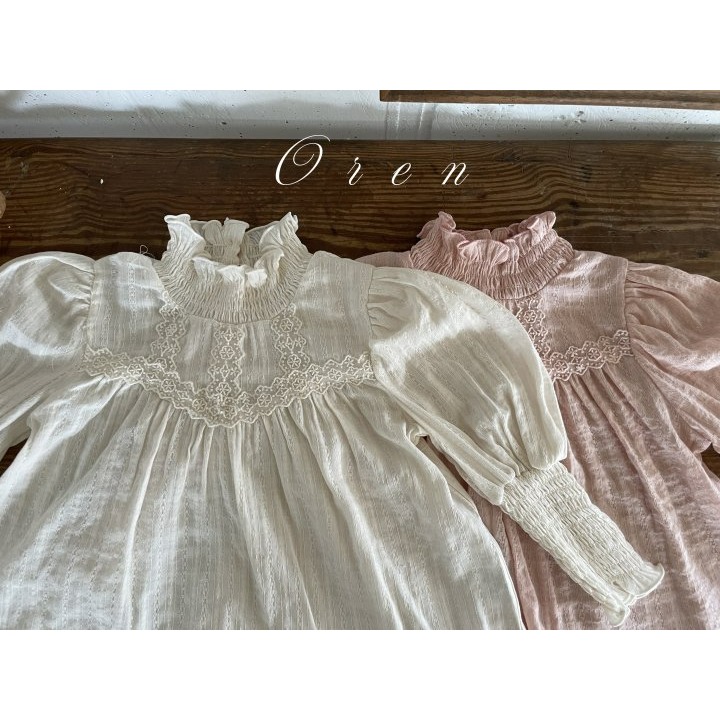 Oren 上衣 오렌 줄리스모크블라우스키즈-細節圖8