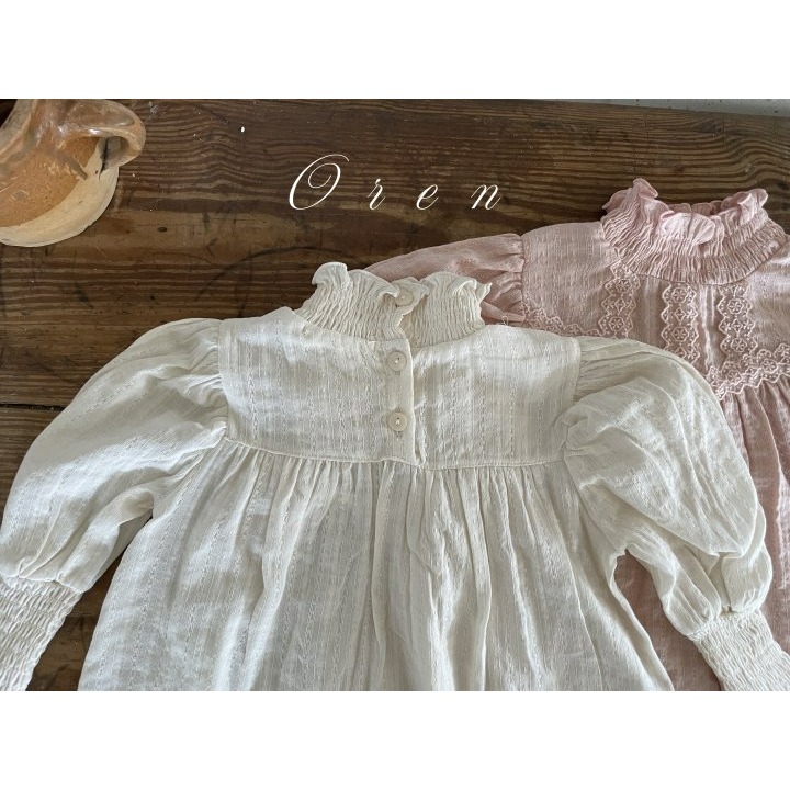 Oren 上衣 오렌 줄리스모크블라우스키즈-細節圖9