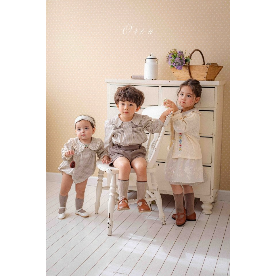 Oren 褲子 오렌 체리스모킹블라우스+팬츠-細節圖6