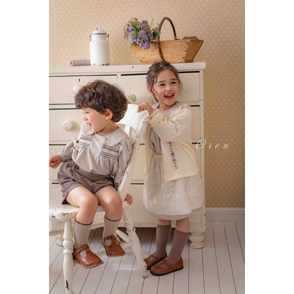 Oren 褲子 오렌 체리스모킹블라우스+팬츠-細節圖7