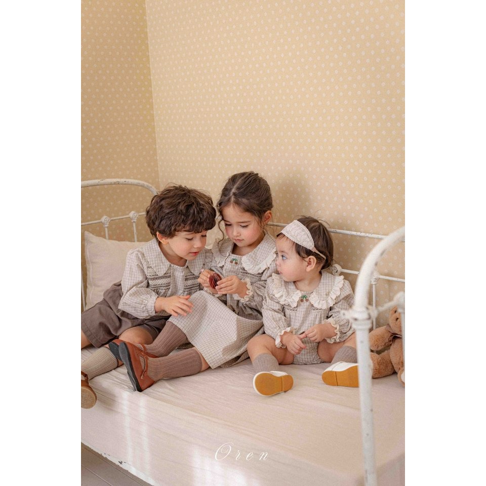 Oren 褲子 오렌 체리스모킹블라우스+팬츠-細節圖9