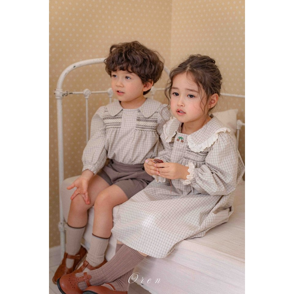 Oren 褲子 오렌 체리스모킹블라우스+팬츠-細節圖10