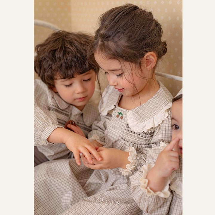 Oren 洋裝 오렌 체리스모킹원피스키즈-細節圖2