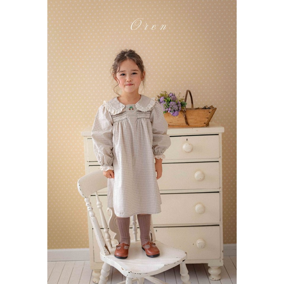 Oren 洋裝 오렌 체리스모킹원피스키즈-細節圖4