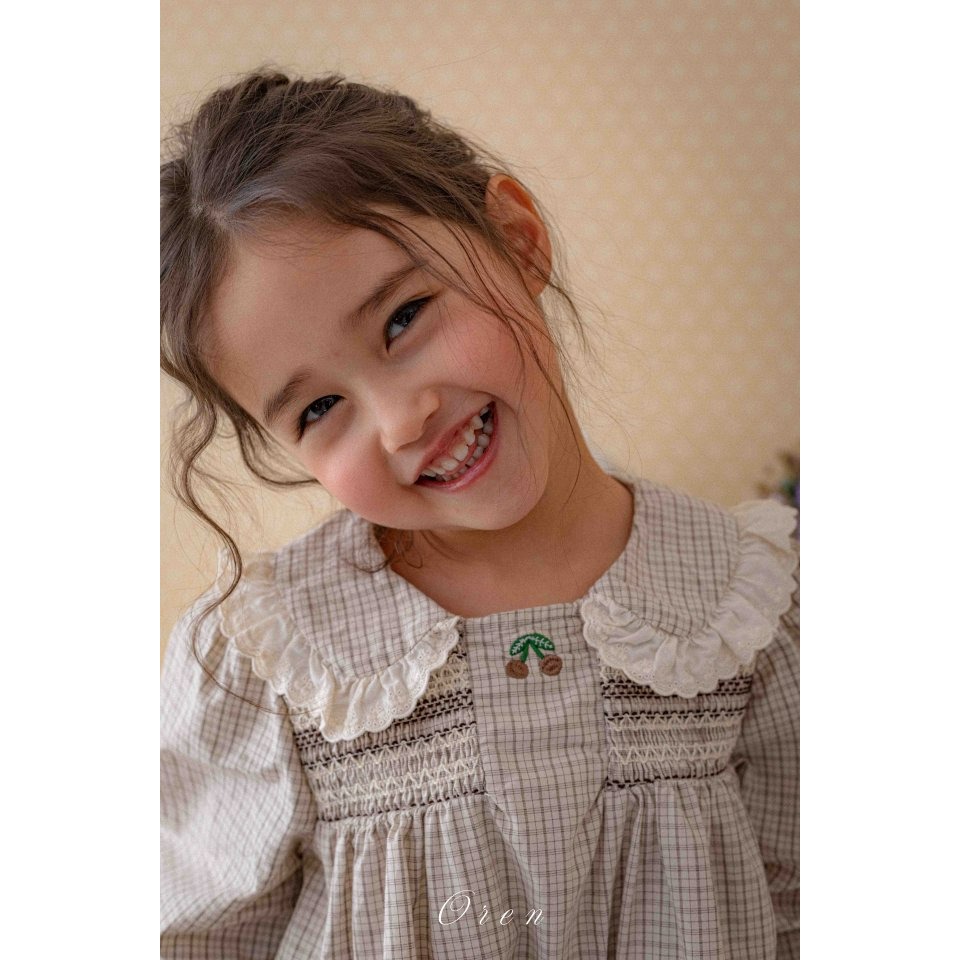 Oren 洋裝 오렌 체리스모킹원피스키즈-細節圖5