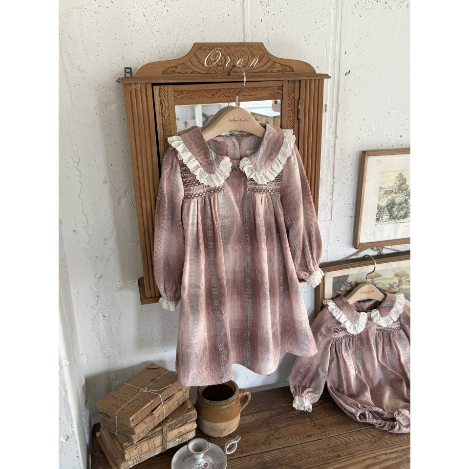 Oren 洋裝 오렌 체리스모킹원피스키즈-細節圖9