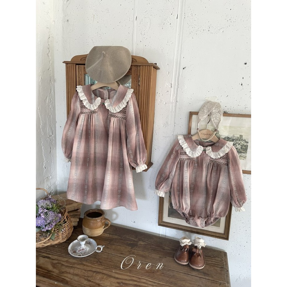 Oren 洋裝 오렌 체리스모킹원피스키즈-細節圖10