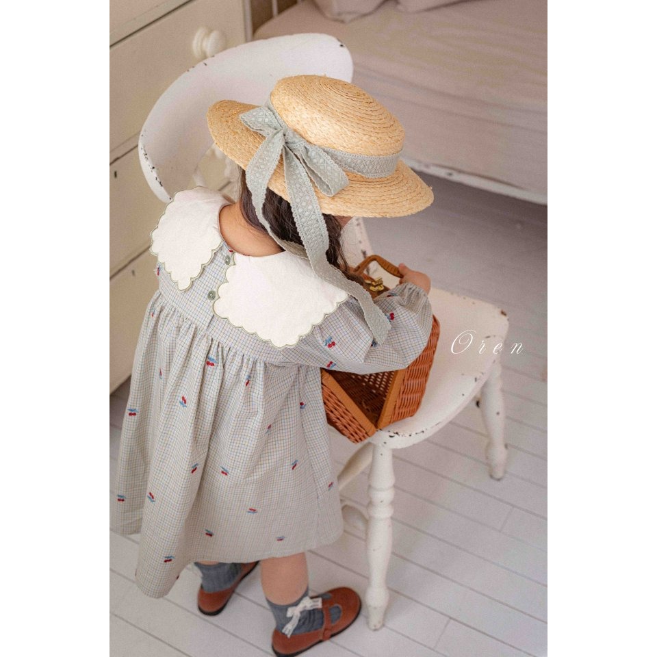 Oren 洋裝 오렌 체리스칼럽원피스키즈-細節圖5
