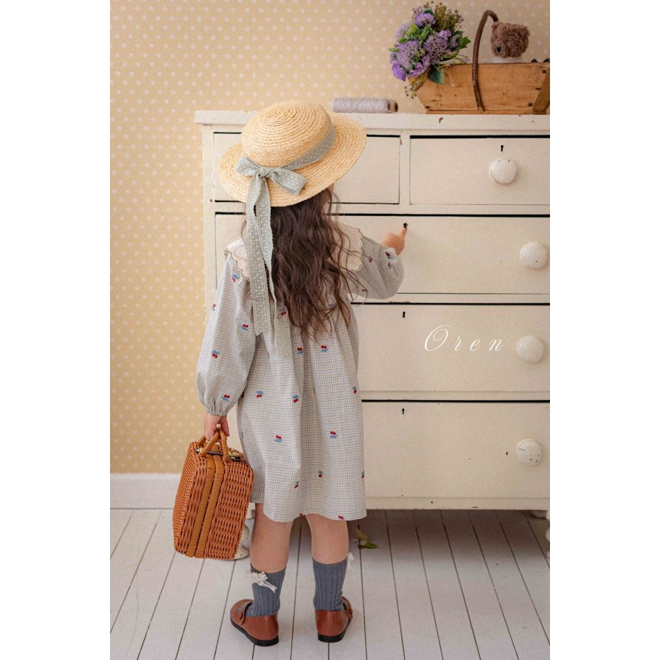 Oren 洋裝 오렌 체리스칼럽원피스키즈-細節圖6