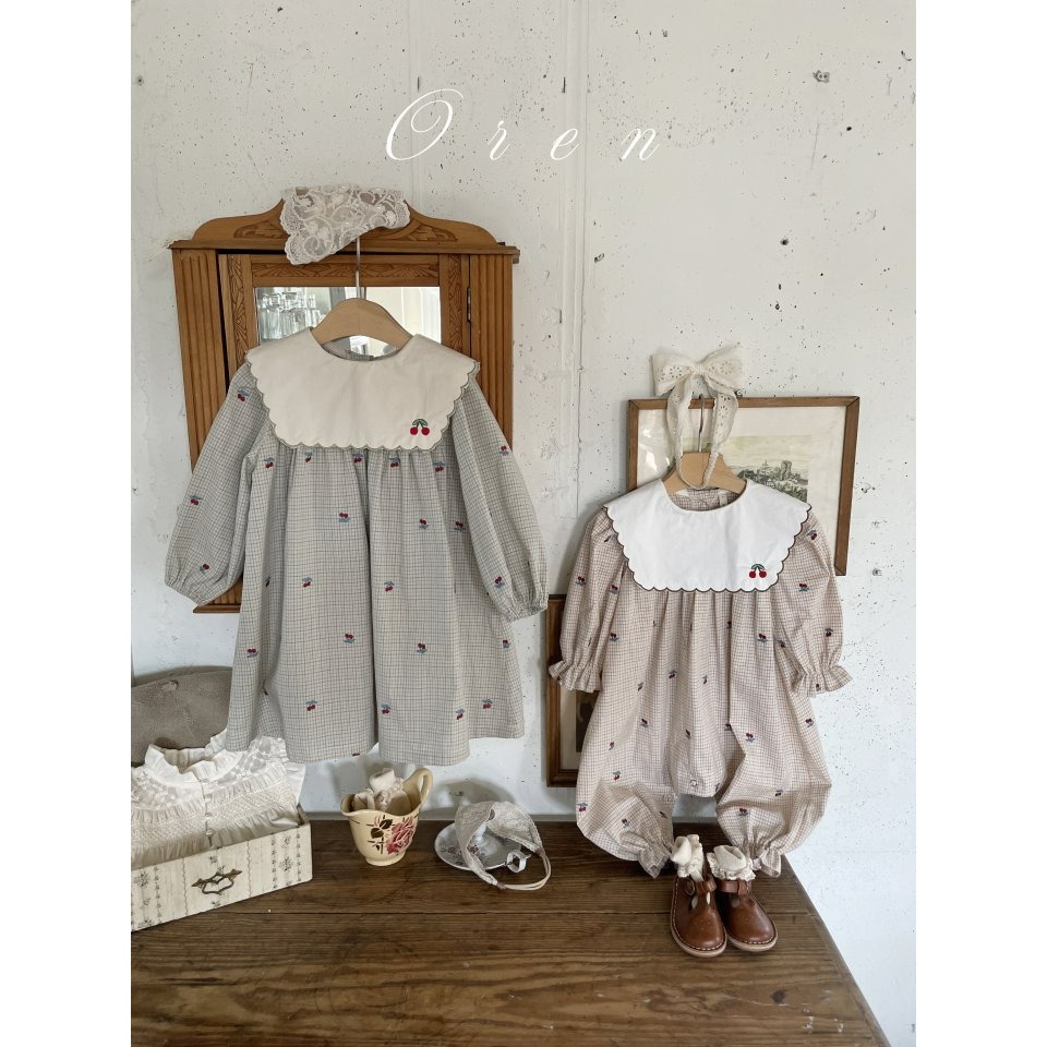 Oren 洋裝 오렌 체리스칼럽원피스키즈-細節圖8