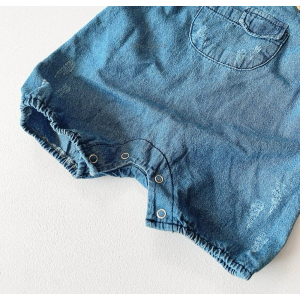 Ohlavie 套裝 包屁衣&帽子  오라비 베이비데님수트-細節圖9