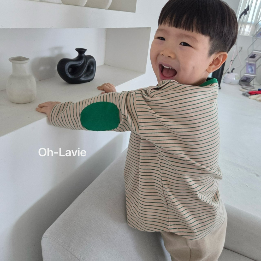 Ohlavie 上衣 오라비 빵떡스트라이프배색티셔츠-細節圖10