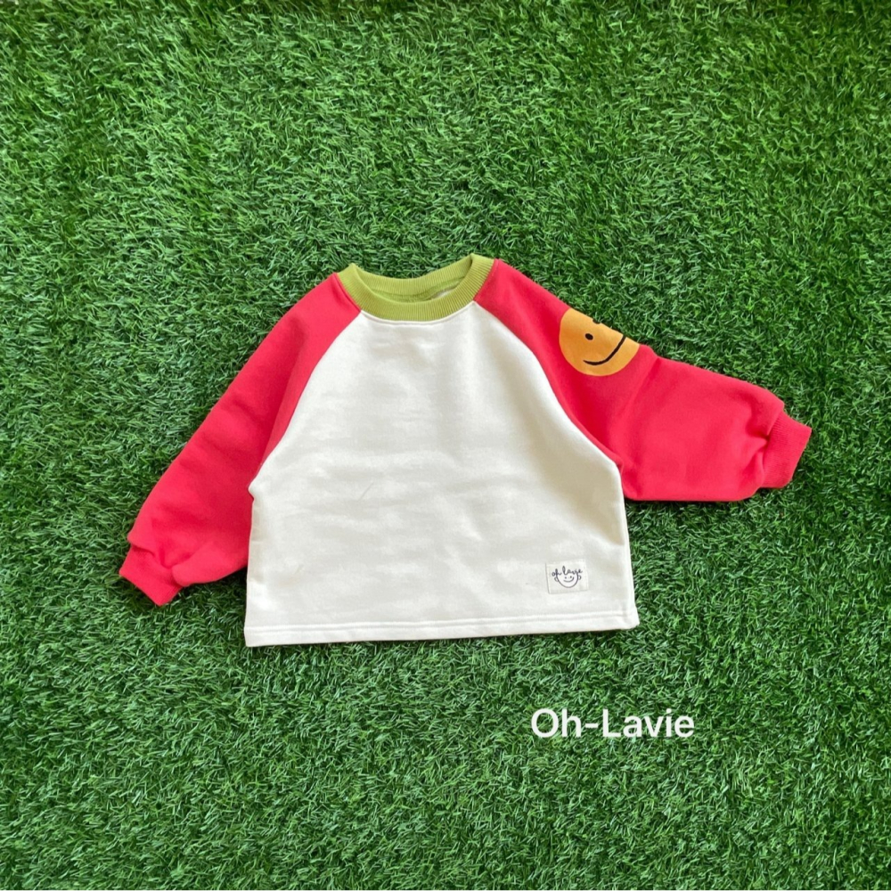 Ohlavie 上衣 오라비 스마일배색맨투맨-細節圖2
