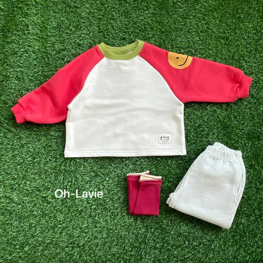 Ohlavie 上衣 오라비 스마일배색맨투맨-細節圖5