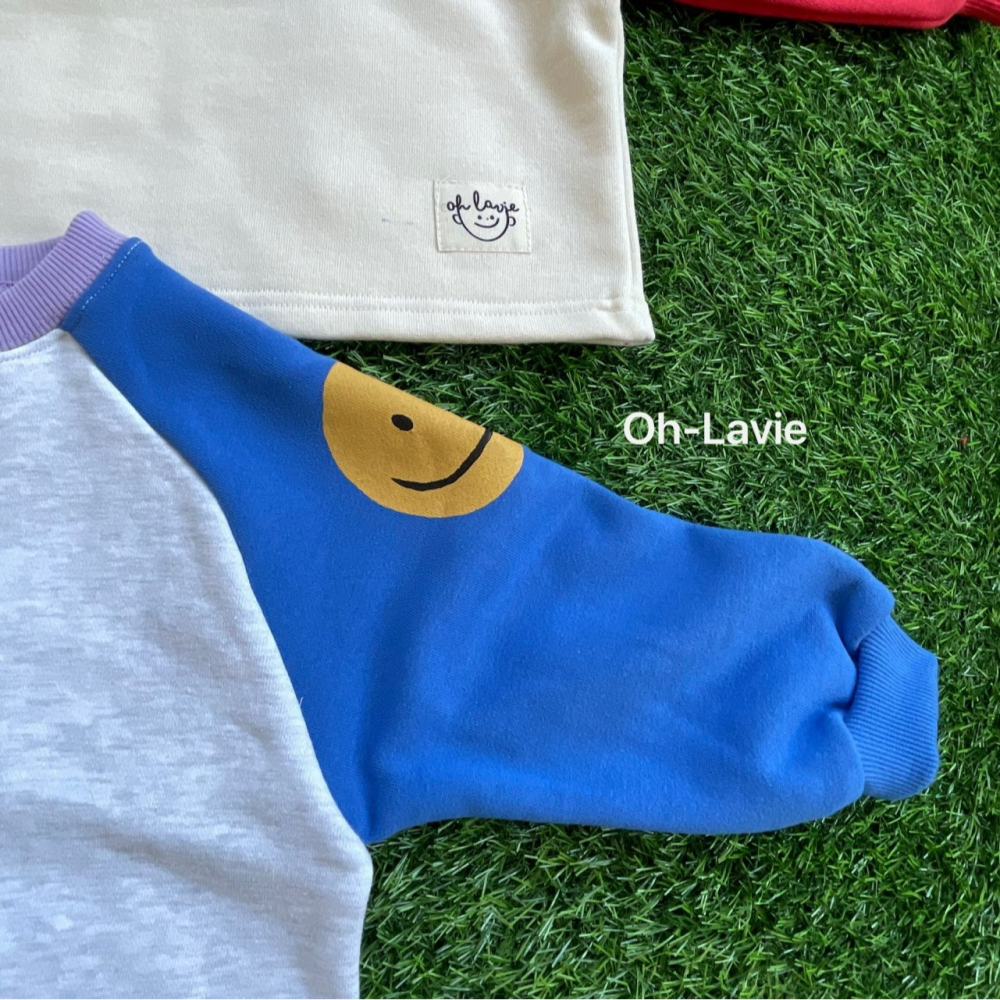 Ohlavie 上衣 오라비 스마일배색맨투맨-細節圖6