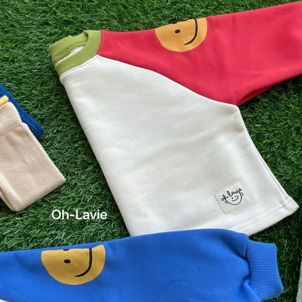 Ohlavie 上衣 오라비 스마일배색맨투맨-細節圖7