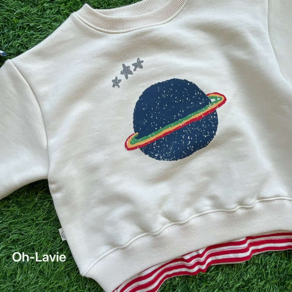 Ohlavie 上衣 오라비 우주레이어드맨투맨-細節圖4