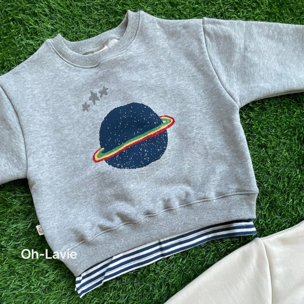 Ohlavie 上衣 오라비 우주레이어드맨투맨-細節圖5