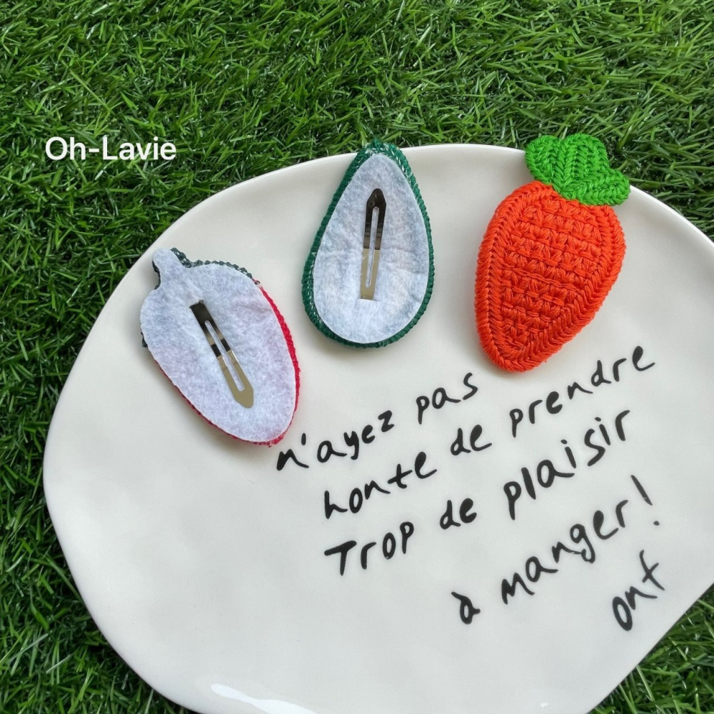 Ohlavie 髮飾 오라비 과일 헤어핀 세트-細節圖2