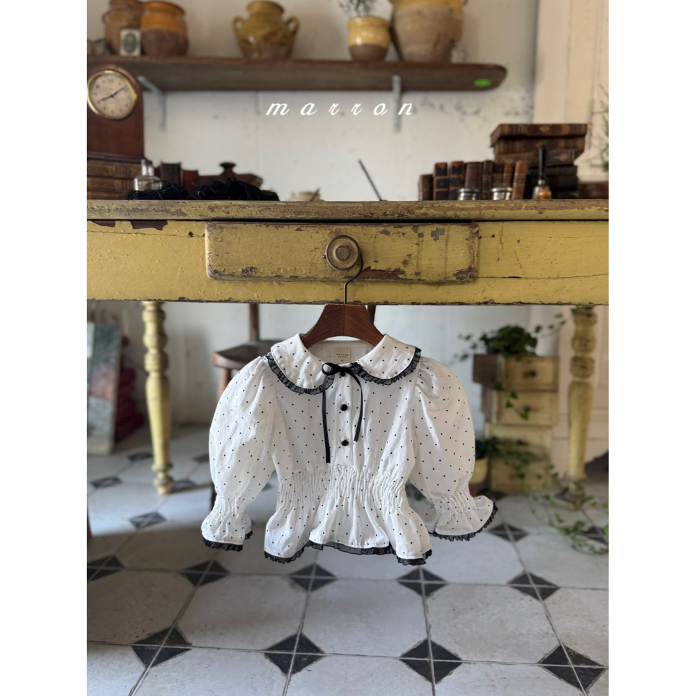 Marron 上衣 마론 도트블라우스-細節圖2