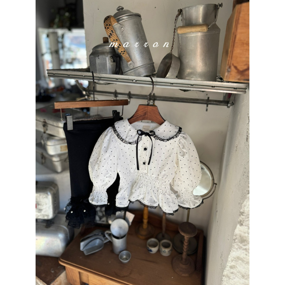 Marron 上衣 마론 도트블라우스-細節圖8