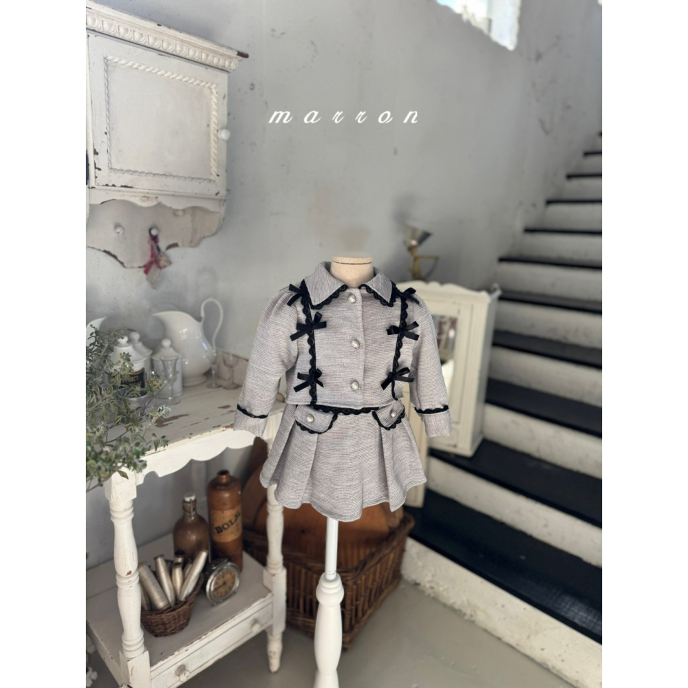 Marron 套裝 上衣&裙子 마론 아멜리아세트-細節圖3