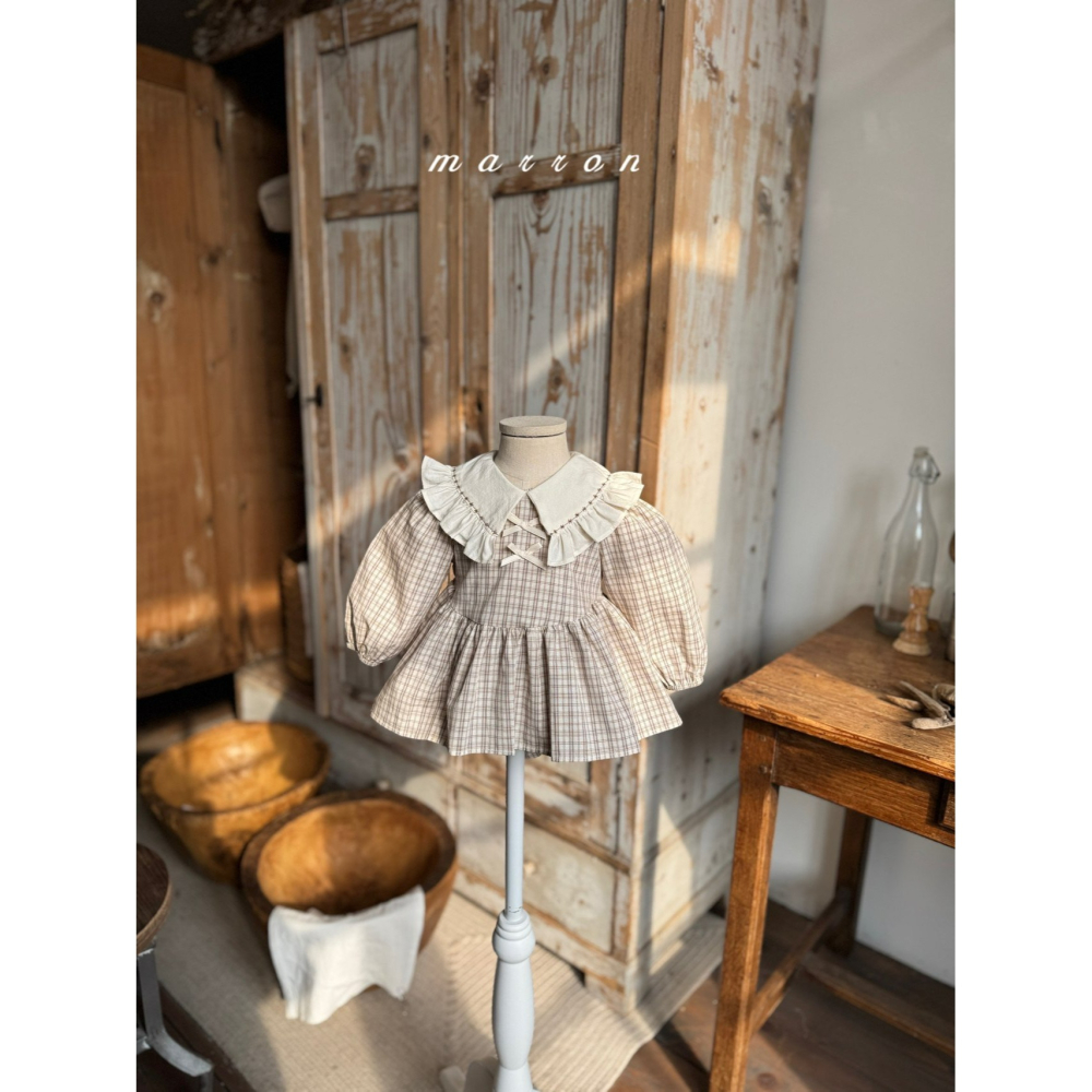 Marron 包屁衣 마론 체크슈트-細節圖3
