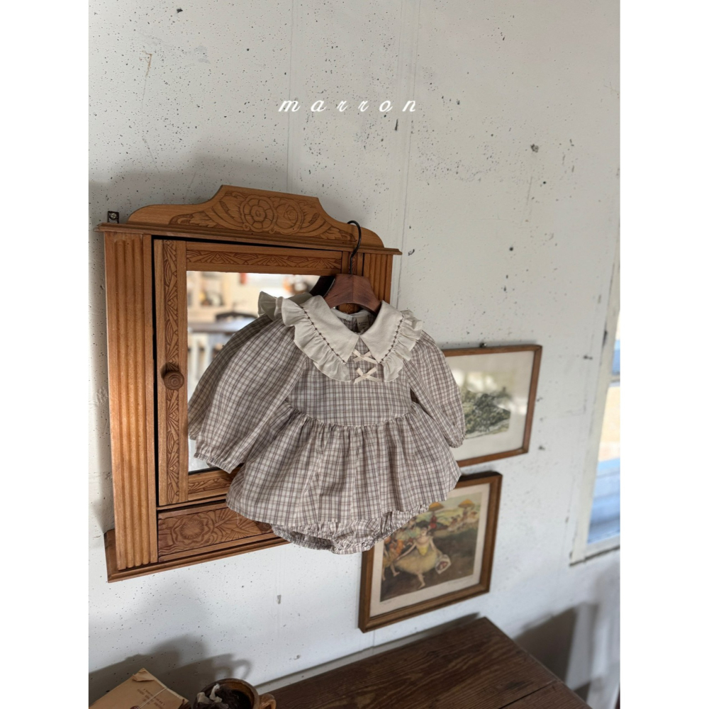 Marron 包屁衣 마론 체크슈트-細節圖4