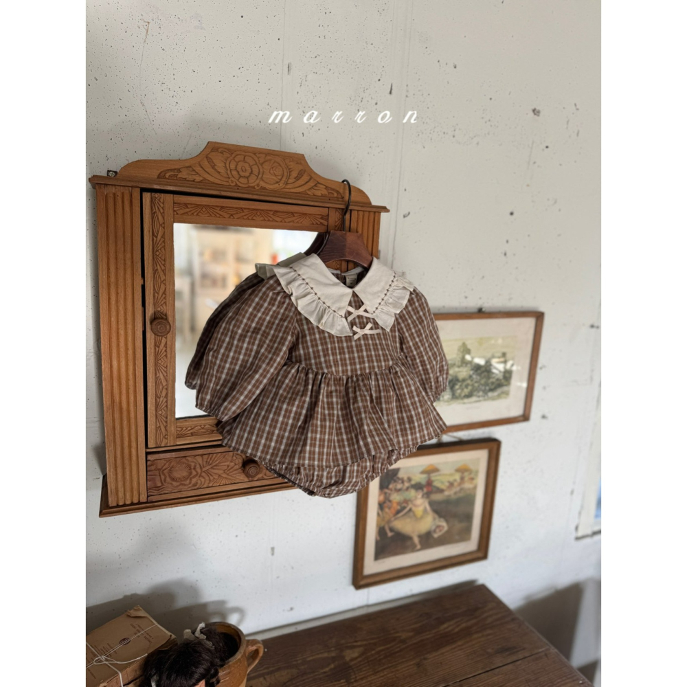 Marron 包屁衣 마론 체크슈트-細節圖5