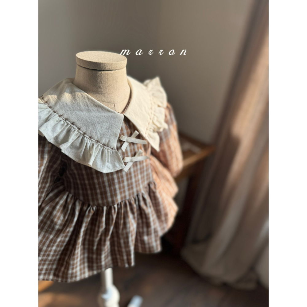 Marron 包屁衣 마론 체크슈트-細節圖7