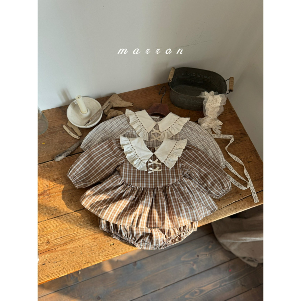Marron 包屁衣 마론 체크슈트-細節圖8