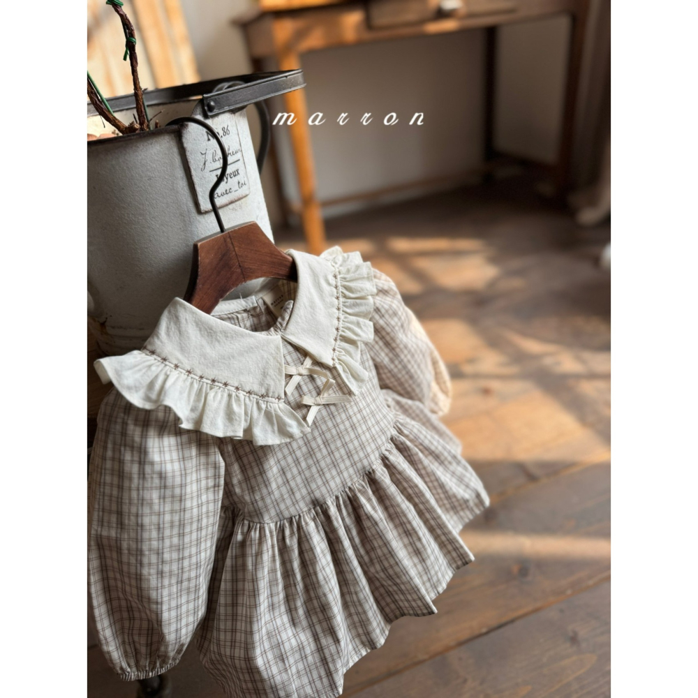 Marron 包屁衣 마론 체크슈트-細節圖10
