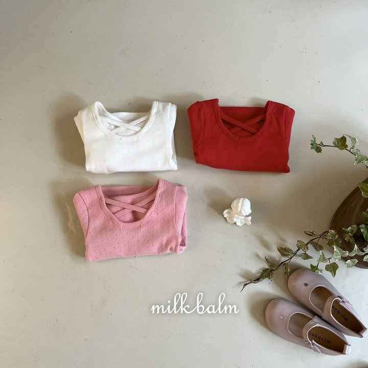 Milkbalm 上衣 밀크밤 아일렛X자티-細節圖9