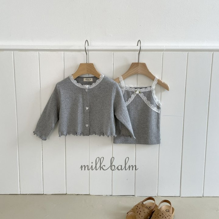 Milkbalm 套裝 開襟衫&上衣 밀크밤 아일렛가디건나시셋트-細節圖10