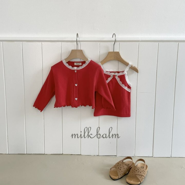 Milkbalm 套裝 開襟衫&上衣 밀크밤 아일렛가디건나시셋트-細節圖11