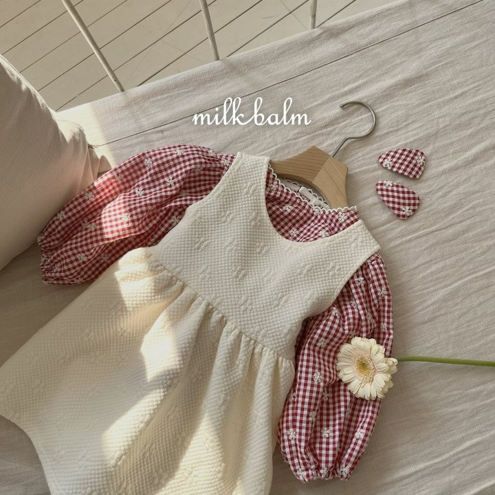 Milkbalm 洋裝 밀크밤 엠보쟈가드원피스-細節圖11